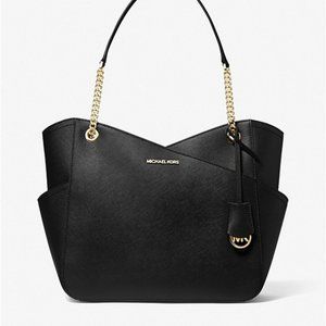 Michael Kors Jet Set Large Saffiano Leather Black Tote Bag
